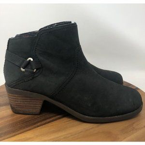Teva Womens Foxy Black Leather Waterproof  Ankle Boots Size 10 M
